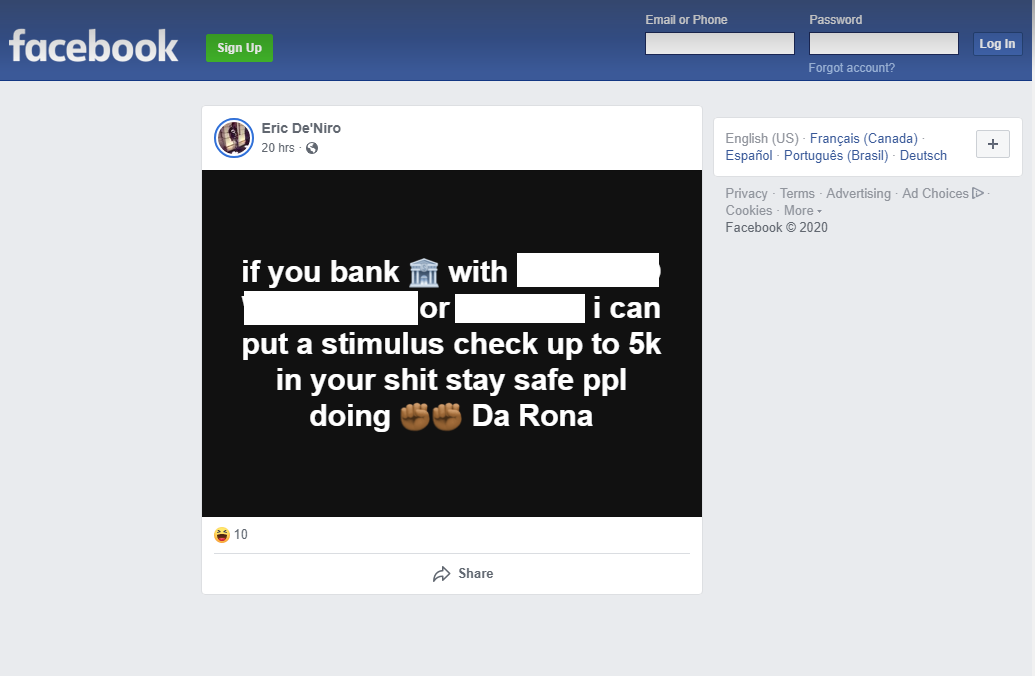 FB Social Lure Da Rona